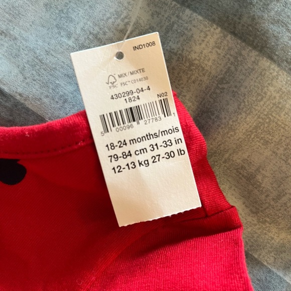 Baby Gap Girls long sleeve heart dress - size 18-24 months - Picture 2 of 3